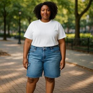 FADED GLORY STRETCH Classic Blue Jean Shorts SIZE 20 W